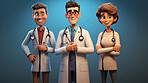 3D doctor, medical concept and modern healthcare. Professional, dynamic, and lifelike rendering for graphic display, design, and creative inspiration in innovative medical visuals.