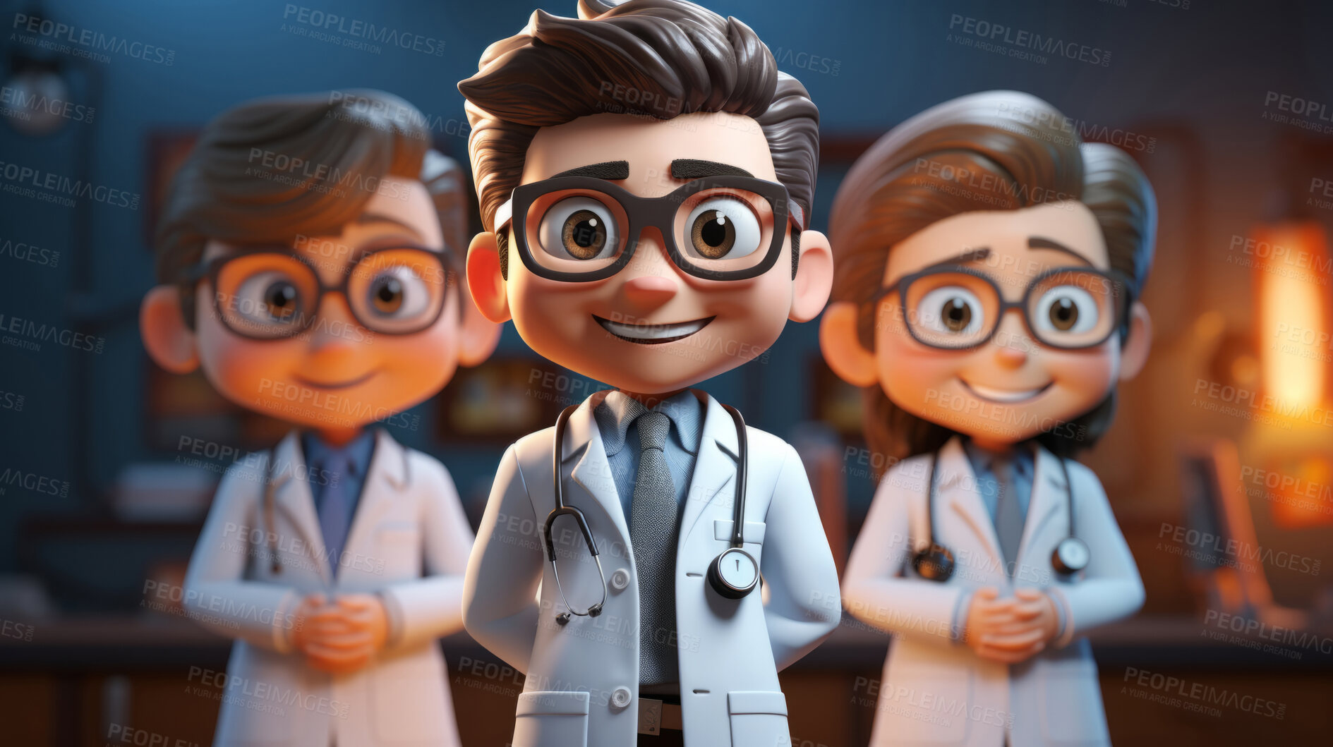 Buy stock photo 3D doctor, medical concept and modern healthcare. Professional, dynamic, and lifelike rendering for graphic display, design, and creative inspiration in innovative medical visuals.