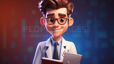 Buy stock photo 3D doctor, medical concept and modern healthcare. Professional, dynamic, and lifelike rendering for graphic display, design, and creative inspiration in innovative medical visuals.