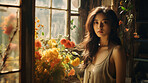 Portrait, Asian beauty and timeless elegance. Art decor, design and graphic display. Radiates allure, grace and professionalism. Inspirational concept for creative projects.