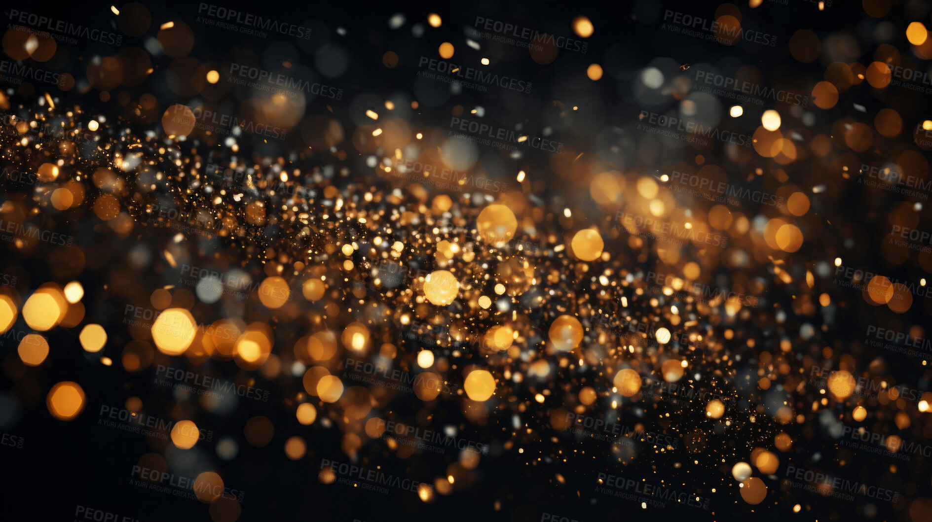 Buy stock photo Golden particles, futuristic dance of glittering networks for tech brilliance. Symphony of interconnected brilliance in the digital galaxy. Technological wonder, sparkling gold ode to seamless connectivity.