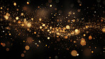 Golden particles, futuristic dance of glittering networks for tech brilliance. Symphony of interconnected brilliance in the digital galaxy. Technological wonder, sparkling gold ode to seamless connectivity.