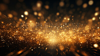 Golden particles, futuristic dance of glittering networks for tech brilliance. Symphony of interconnected brilliance in the digital galaxy. Technological wonder, sparkling gold ode to seamless connectivity.