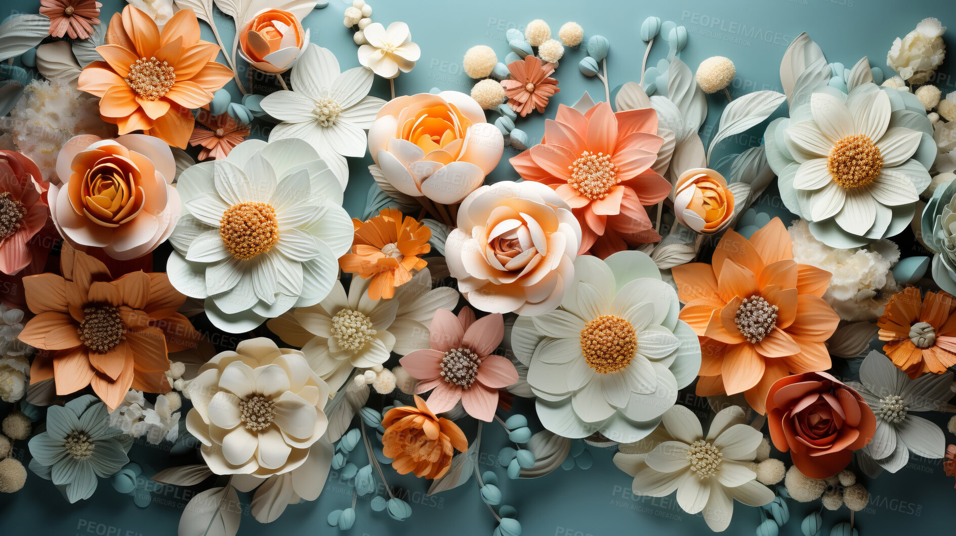 Buy stock photo Elegant bouquet, vibrant blossoms and soft petals for spring weddings, nature and romance. Beautiful, delicate and blooming flowers in artistic composition for invitations, events and floral design.