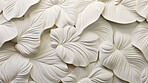 Leaves, embroidered in soft white. Delicate, artistic and nature-inspired design for fashion, decor and creative expressions. On textured canvas with a touch of botanical elegance.