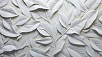 Leaves, embroidered in soft white. Delicate, artistic and nature-inspired design for fashion, decor and creative expressions. On textured canvas with a touch of botanical elegance.