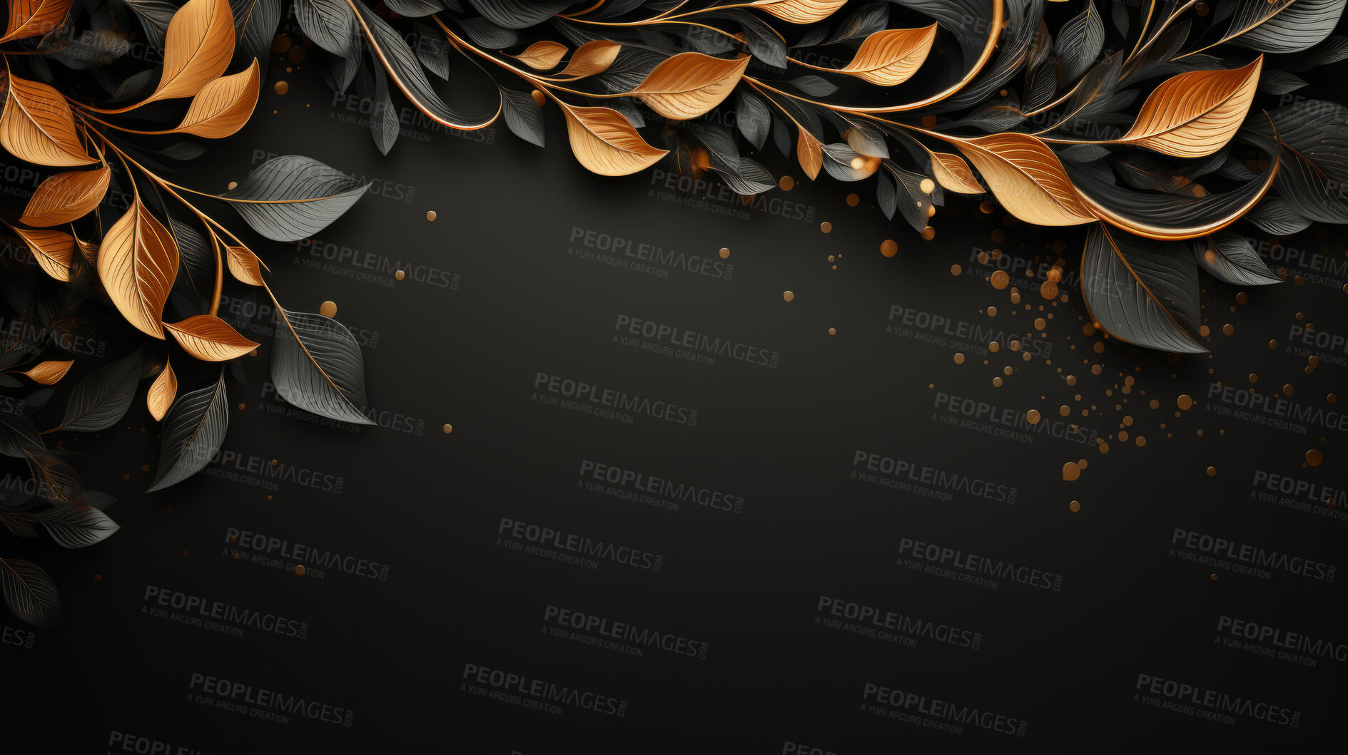 Buy stock photo Black, orange, leaves and autumn's allure. Striking, seasonal and nature-inspired design for fall decor, art and creative expressions. On textured canvas with a touch of autumnal elegance.