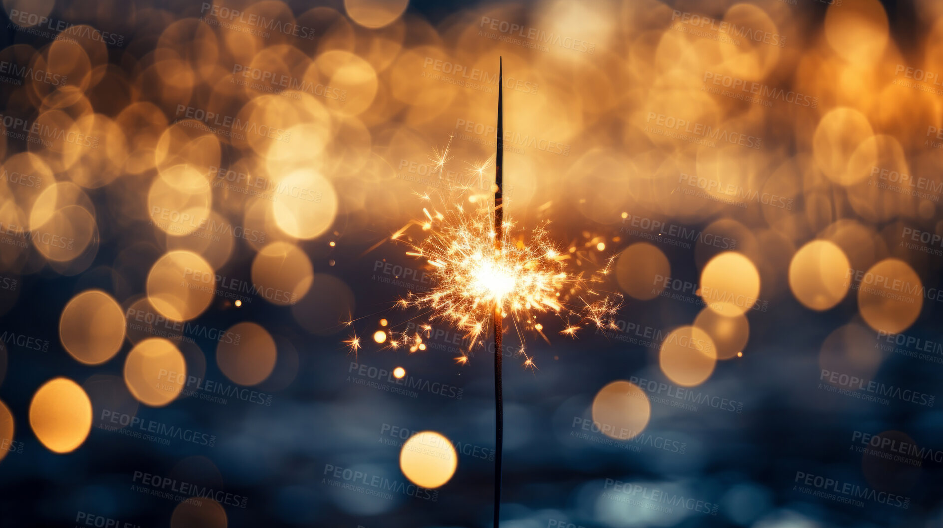 Buy stock photo Sparklers, bokeh lights, festive and dazzling. Glowing, vibrant and celebration-inspired design for events, photography and creative expressions. On a lively canvas with a touch of magical radiance.