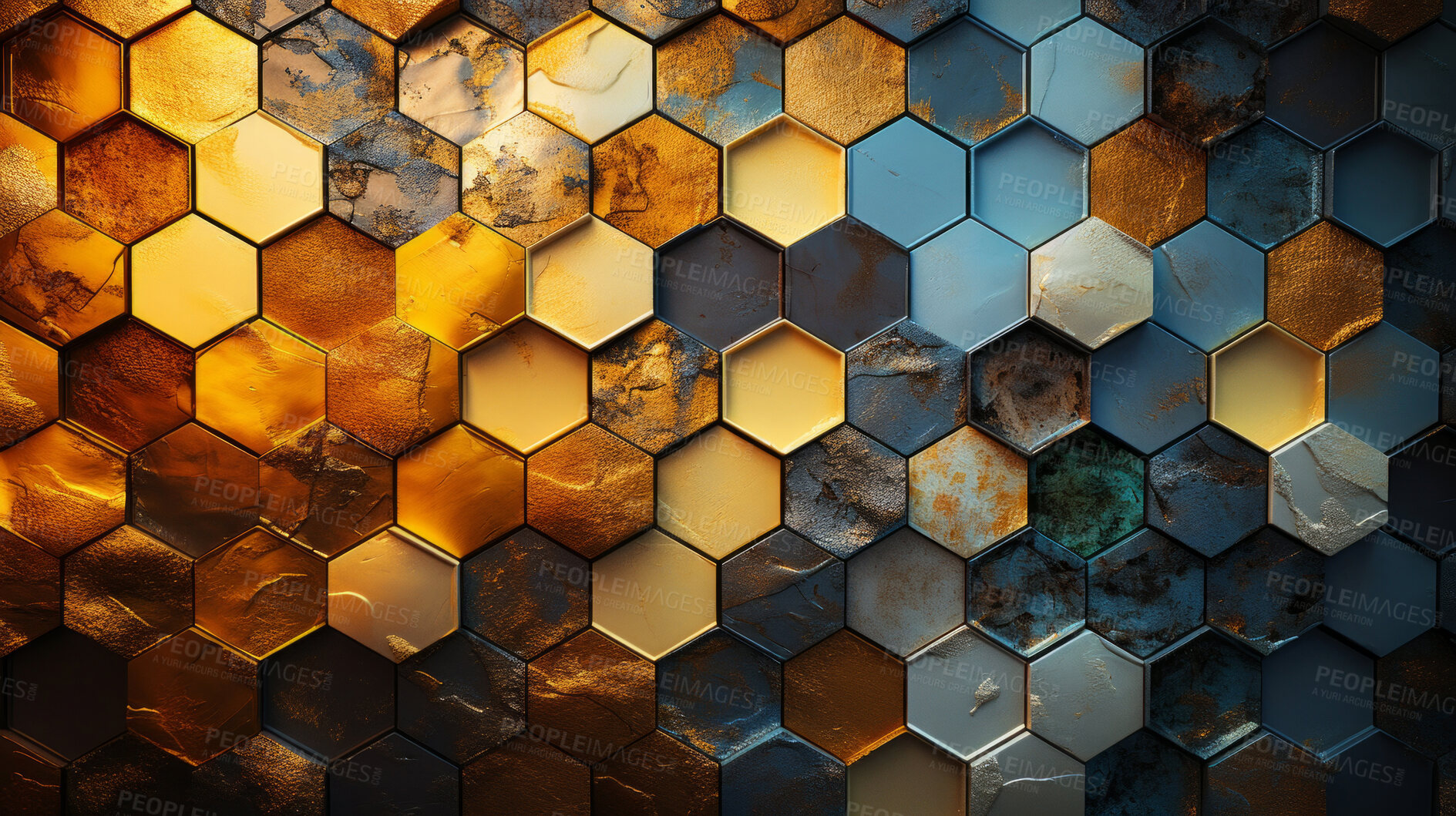 Buy stock photo Hexagon patterns, geometric and mesmerizing. Modern, stylish and design-inspired textures for decor, graphics and creative expressions. On a sleek canvas with a touch of contemporary elegance.