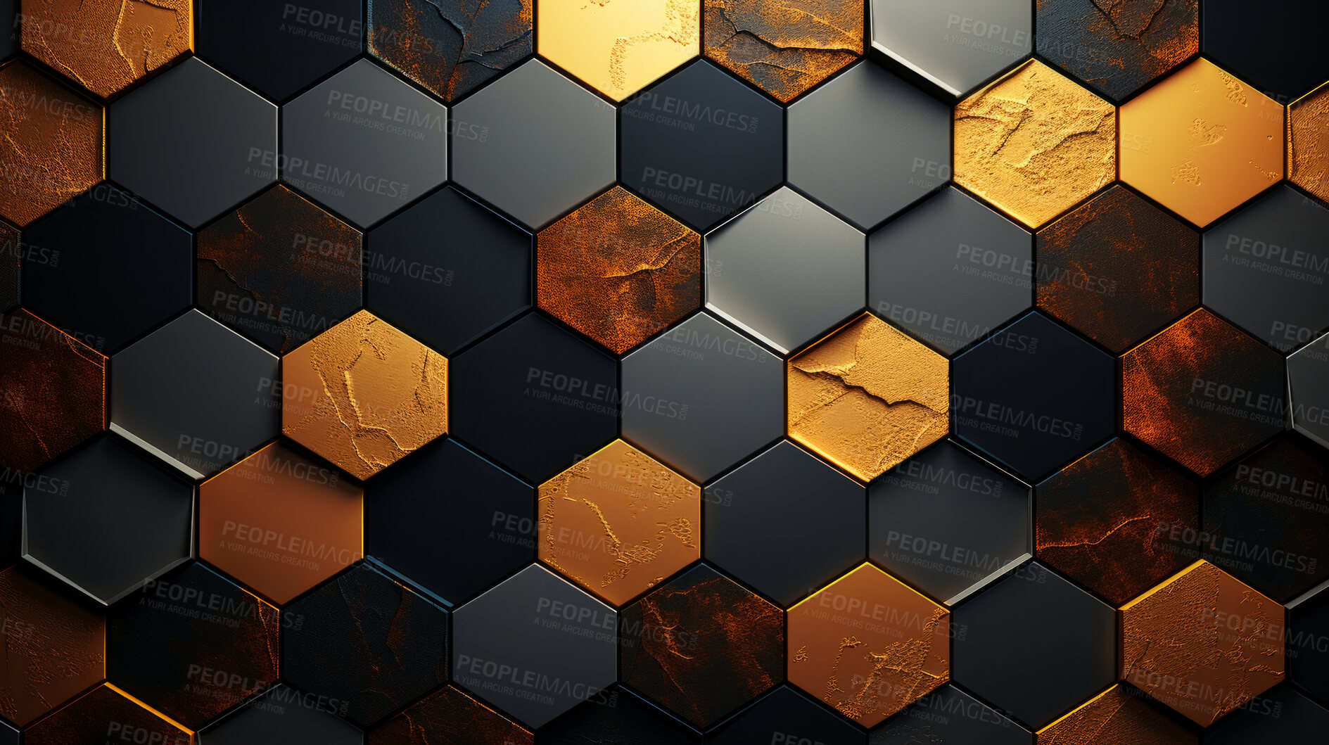 Buy stock photo Hexagon patterns, geometric and mesmerizing. Modern, stylish and design-inspired textures for decor, graphics and creative expressions. On a sleek canvas with a touch of contemporary elegance.