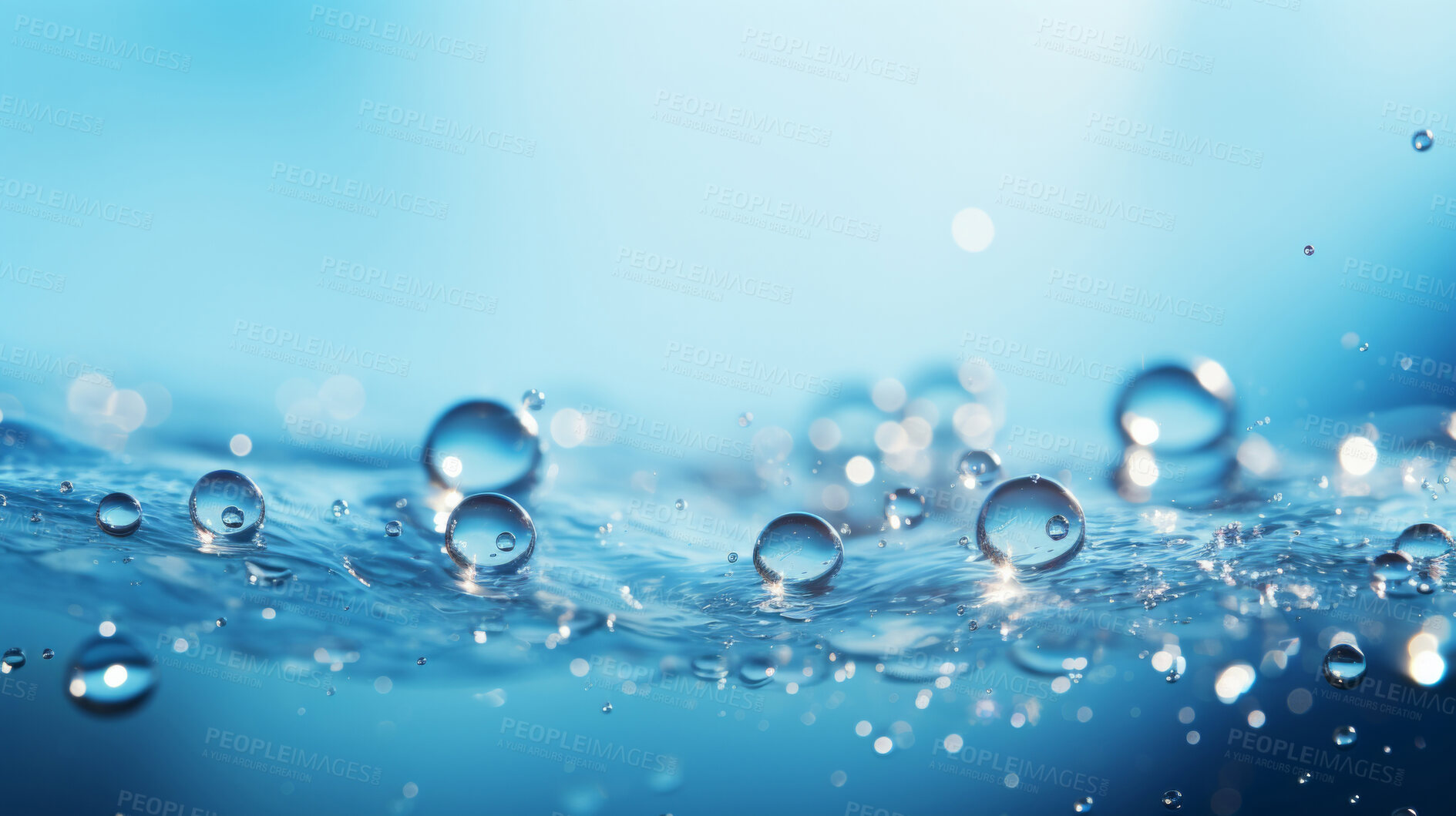 Buy stock photo Water splashes, dynamic and invigorating. Refreshing, vibrant and nature-inspired design for art, decor and creative expressions. On a lively canvas with a touch of aquatic energy.