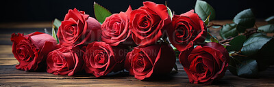 Roses, romance and bouquet for celebration, love or decoration. Background, abstract and banner for valentines day, relationship and engagement with beautiful flower arrangement and colour.