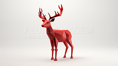 Christmas, celebration or reindeer decor illustration on a white background for holiday party, decoration or invitation. Beautiful, creative and festive mockup for poster art, design element and xmas