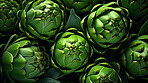 Healthy, natural and artichoke background in studio for farming, organic produce and lifestyle. Fresh, summer food and health meal closeup for eco farm market, fibre diet and vegetable agriculture