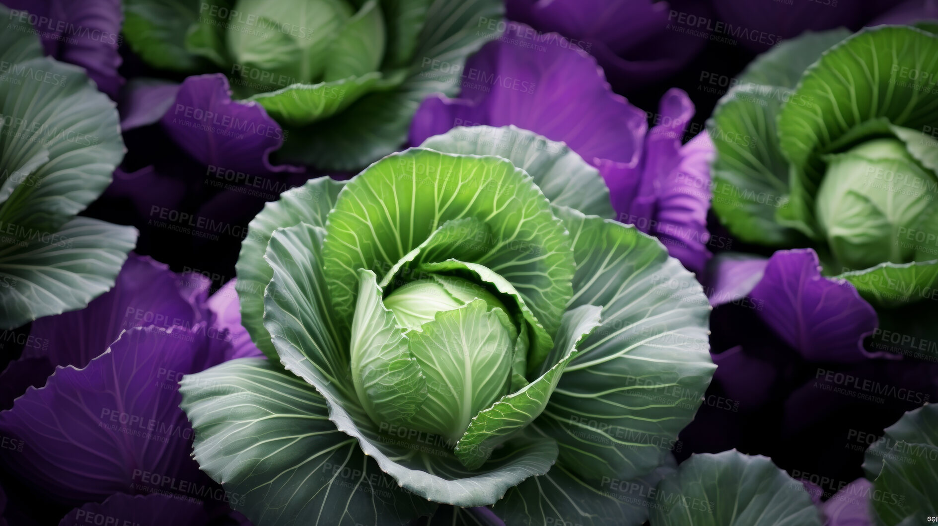 Buy stock photo Healthy, natural and cabbage background in studio for farming, organic produce and lifestyle. Fresh, summer food and health meal closeup for eco farm market, fibre diet and vegetable agriculture