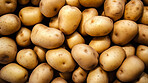 Healthy, natural and clean potato background in studio for farming, organic produce and lifestyle. Fresh, summer food and health meal closeup for eco farm market, fibre diet and vegetable agriculture