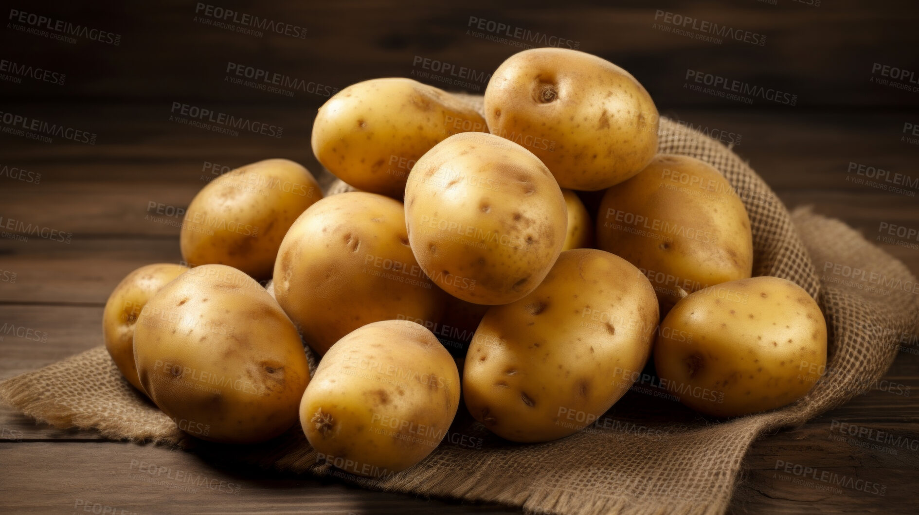 Buy stock photo Healthy, natural and clean potato background in studio for farming, organic produce and lifestyle. Fresh, summer food and health meal closeup for eco farm market, fibre diet and vegetable agriculture