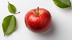 Fruit, strawberry and healthy food in studio for vegan diet, snack and vitamins. Mockup, white background and flatlay of organic, fresh and natural agriculture  produce for vegetarian nutrition.