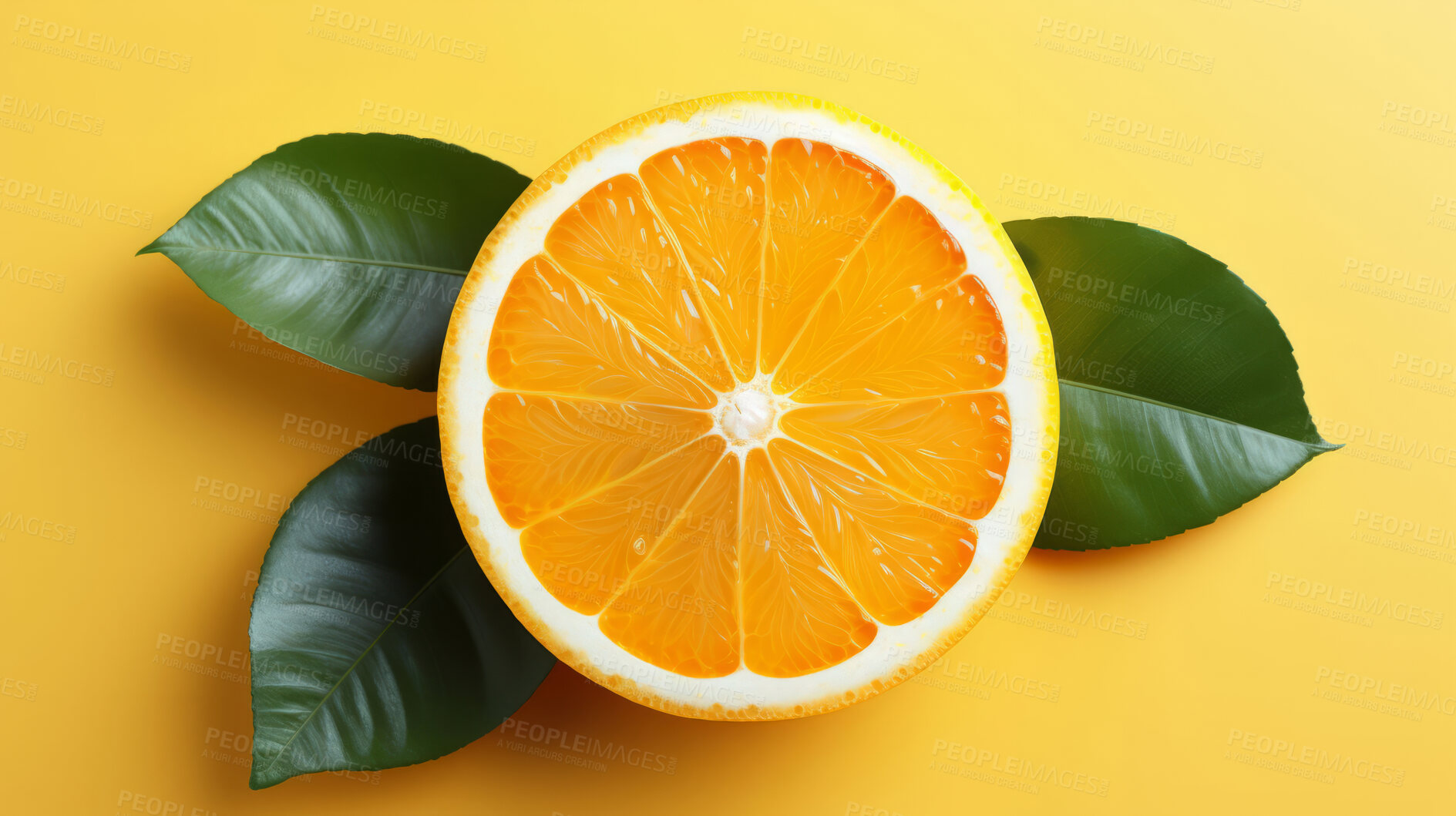 Buy stock photo Fruit, orange and healthy food in studio for vegan diet, snack and vitamins. Mockup, white background and flatlay of organic, fresh and natural agriculture  produce for vegetarian nutrition.