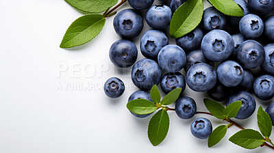 Fruit, blueberries and healthy food in studio for vegan diet, meal and green salad. Mockup, lifestyle and organic with fresh, natural and agriculture for produce, vitamins and vegetarian dinner.