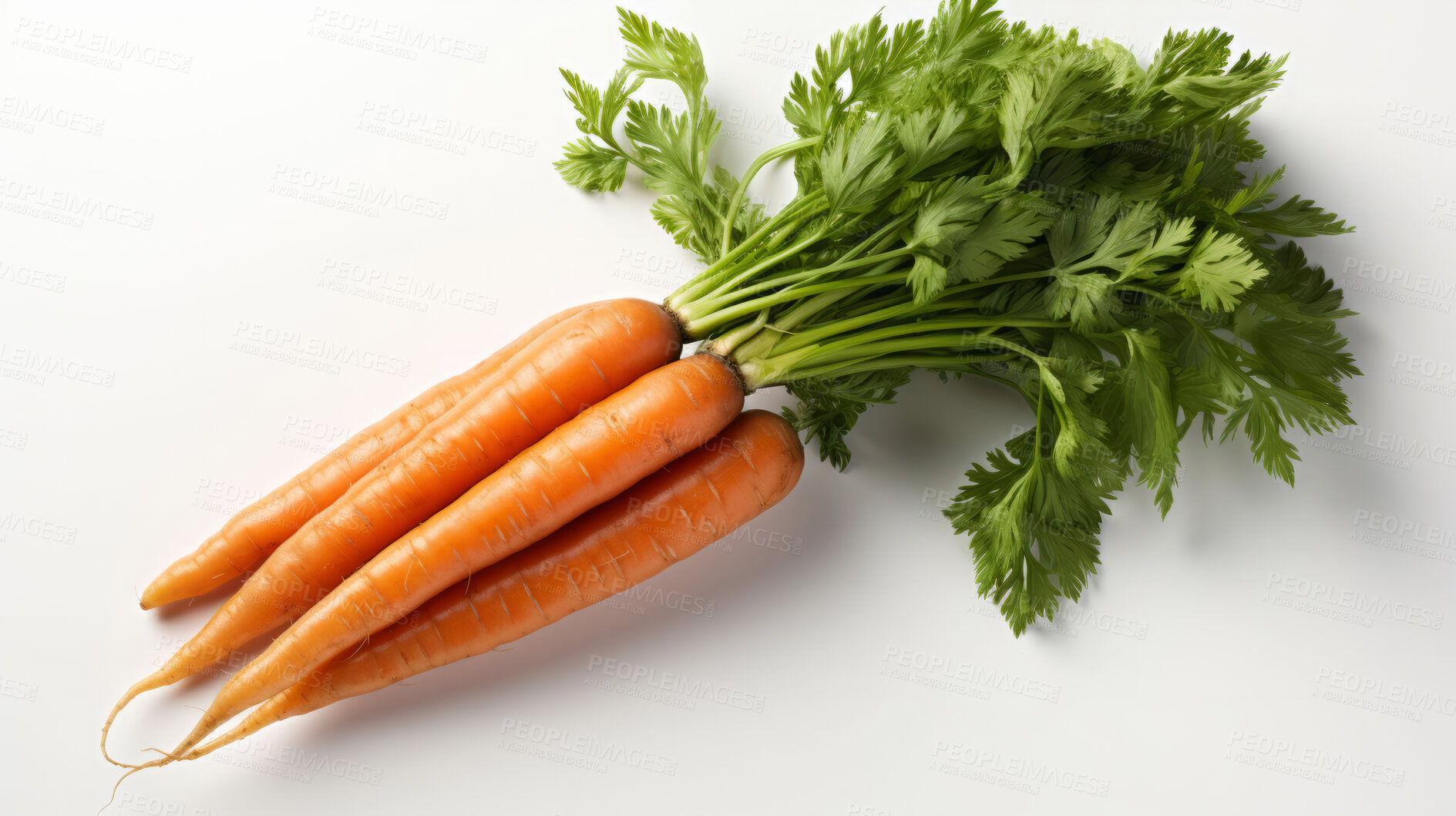 Buy stock photo Vegetable, carrot and healthy food in studio for vegan diet, meal and green salad. Mockup, lifestyle and organic with fresh, natural and agriculture for produce, vitamins and vegetarian dinner.