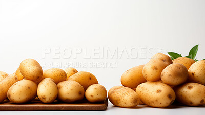Vegetables, potato and healthy food in studio for vegan diet, meal and green salad. Mockup, lifestyle and organic with fresh, natural and agriculture for produce, vitamins and vegetarian dinner.
