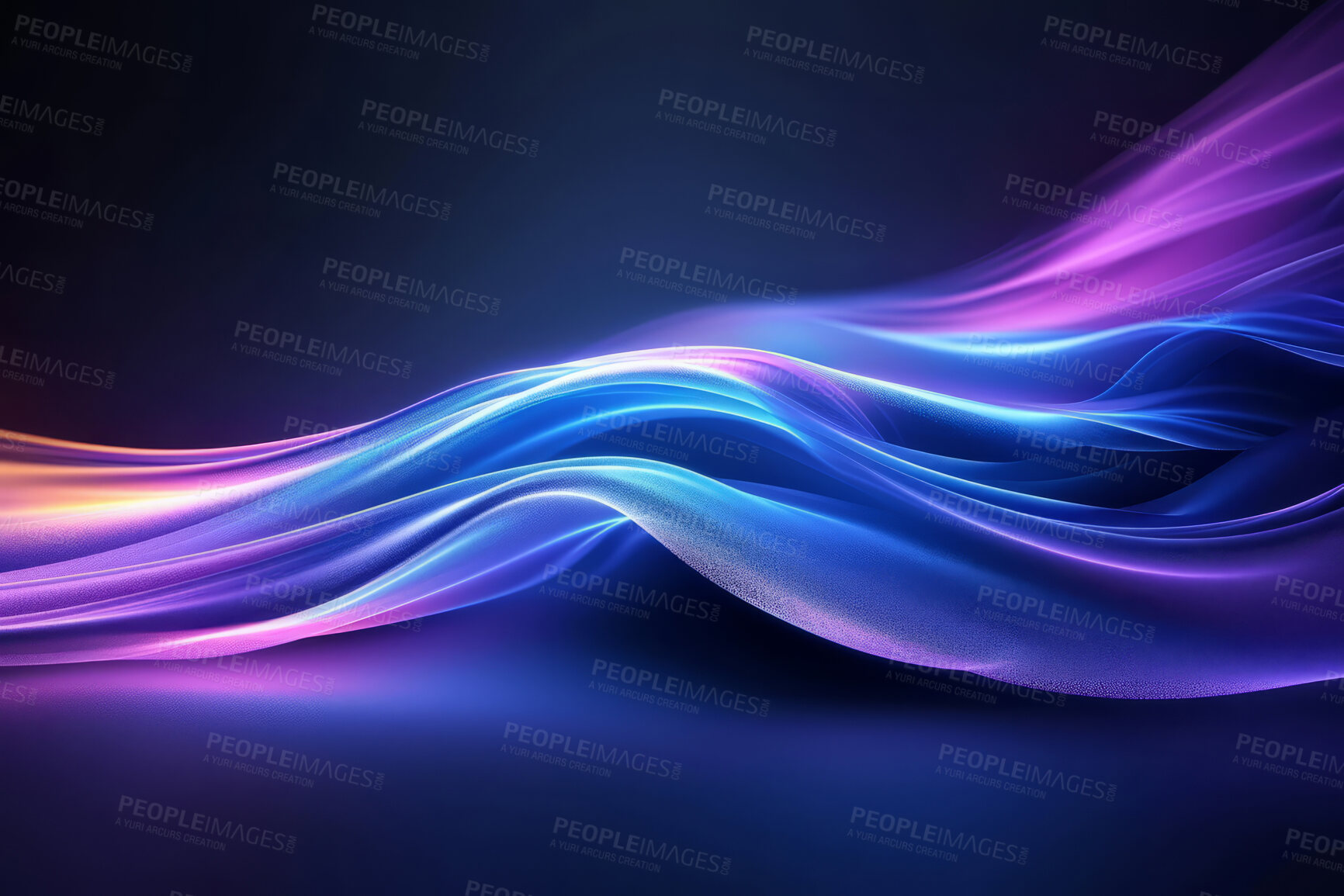 Buy stock photo Neon lines, graphic and background illustration. Wallpaper, futuristic and electrifying designs for digital art, creativity and information technology in mesmerizing style, abstract colour and waves