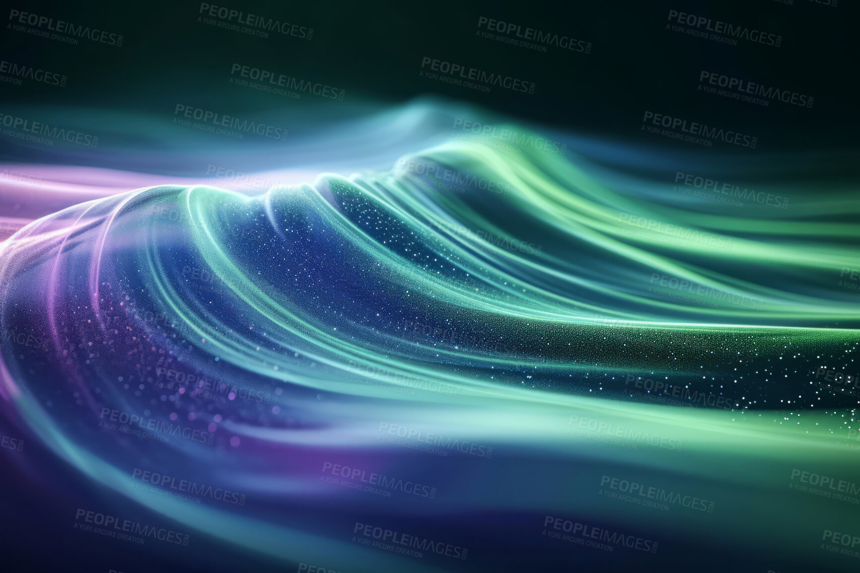 Buy stock photo Neon lines, graphic and background illustration. Wallpaper, futuristic and electrifying designs for digital art, creativity and information technology in mesmerizing style, abstract colour and waves