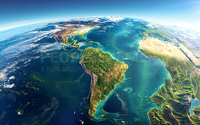 Earth, geometric and nature for connection, world and map. Society, networking and communication, planet with travel, exploration or geometric scenery for business, global economy and sustainability
