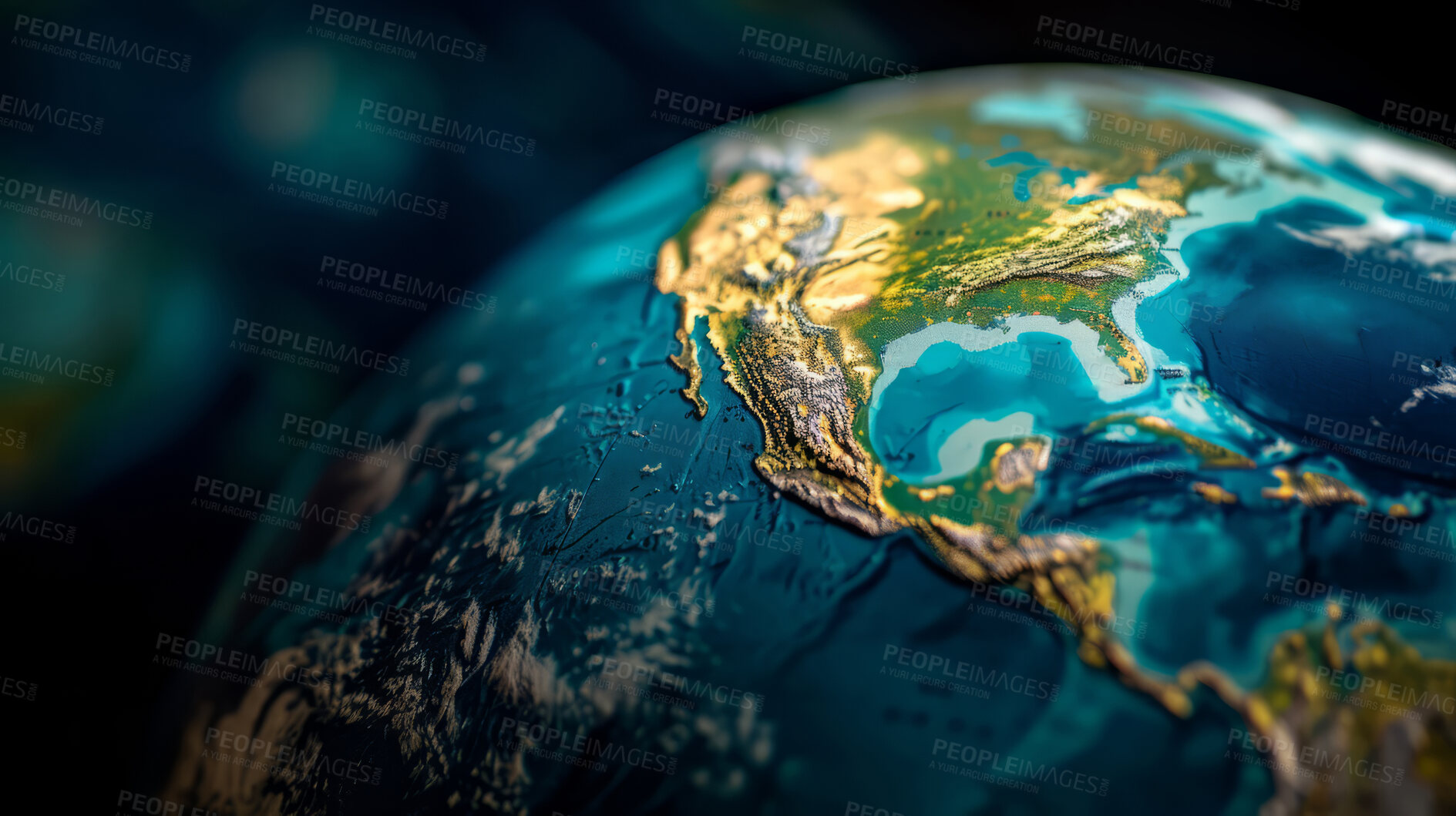 Buy stock photo World, geometric and earth for connection, community and society. Map, networking and communication, planet model with decoration, abstract design or geometric link of business and global economy