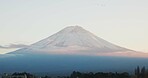 Mount, fuji and volcano or Tokyo or Japanese nature explore or travel adventure in history, culture or journey. Hill, outdoor and skyline or environment location or destination, sightseeing or forest