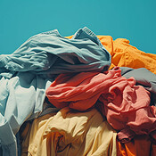 Clothes, fabric and clean laundry background for laundromat business ...