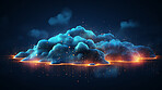 Cloud computing, global network, and future technology for communication, networking or ai. Clouds, lines or connection for cybersecurity, big data or innovation in digital data transformation