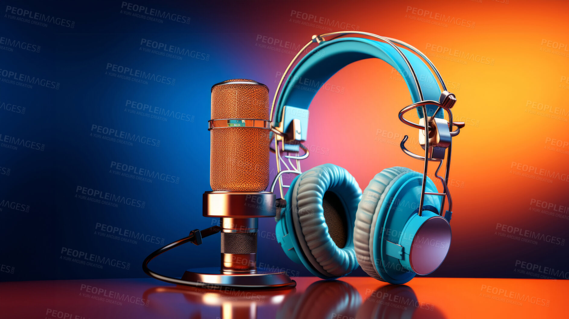 Buy stock photo Headphones, music and enticing sound experience. Sleek, comfortable and high-quality audio gear for an enjoyable, private listening journey. Elevate your music with style and comfort.