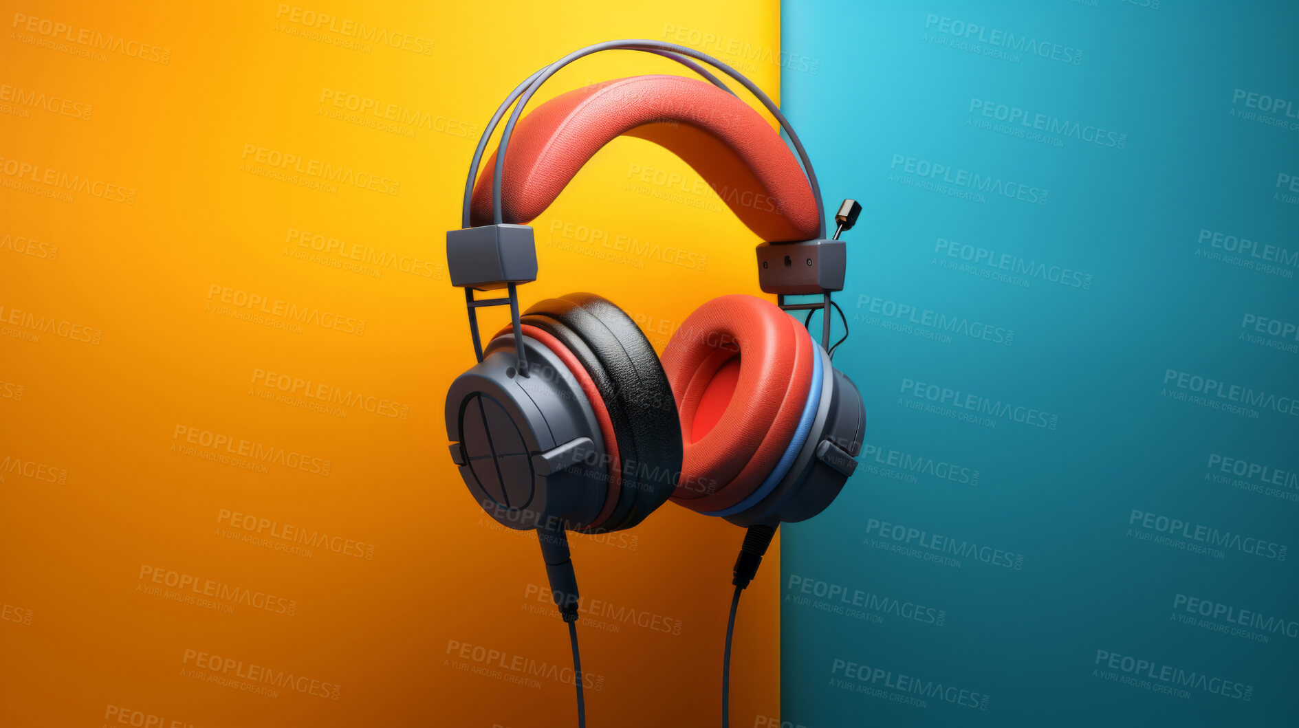 Buy stock photo Headphones, music and enticing sound experience. Sleek, comfortable and high-quality audio gear for an enjoyable, private listening journey. Elevate your music with style and comfort.