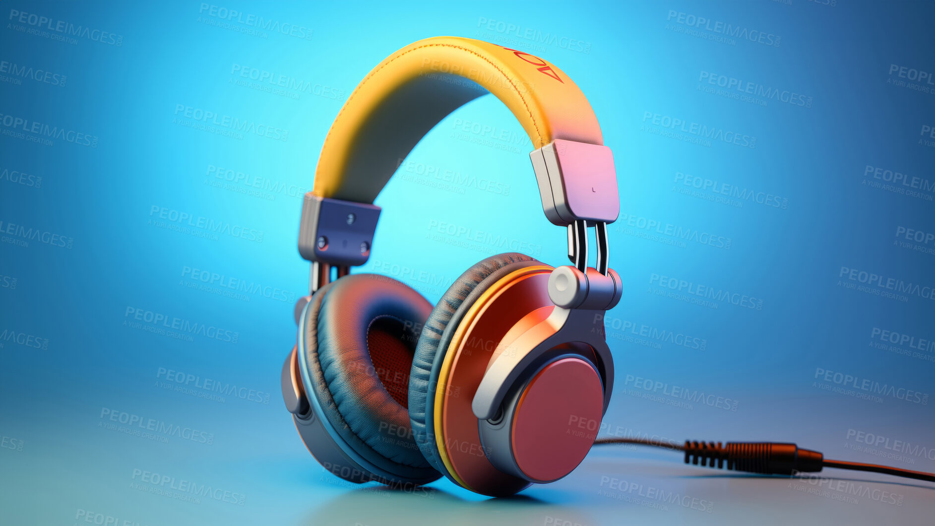 Buy stock photo Headphones, music and enticing sound experience. Sleek, comfortable and high-quality audio gear for an enjoyable, private listening journey. Elevate your music with style and comfort.