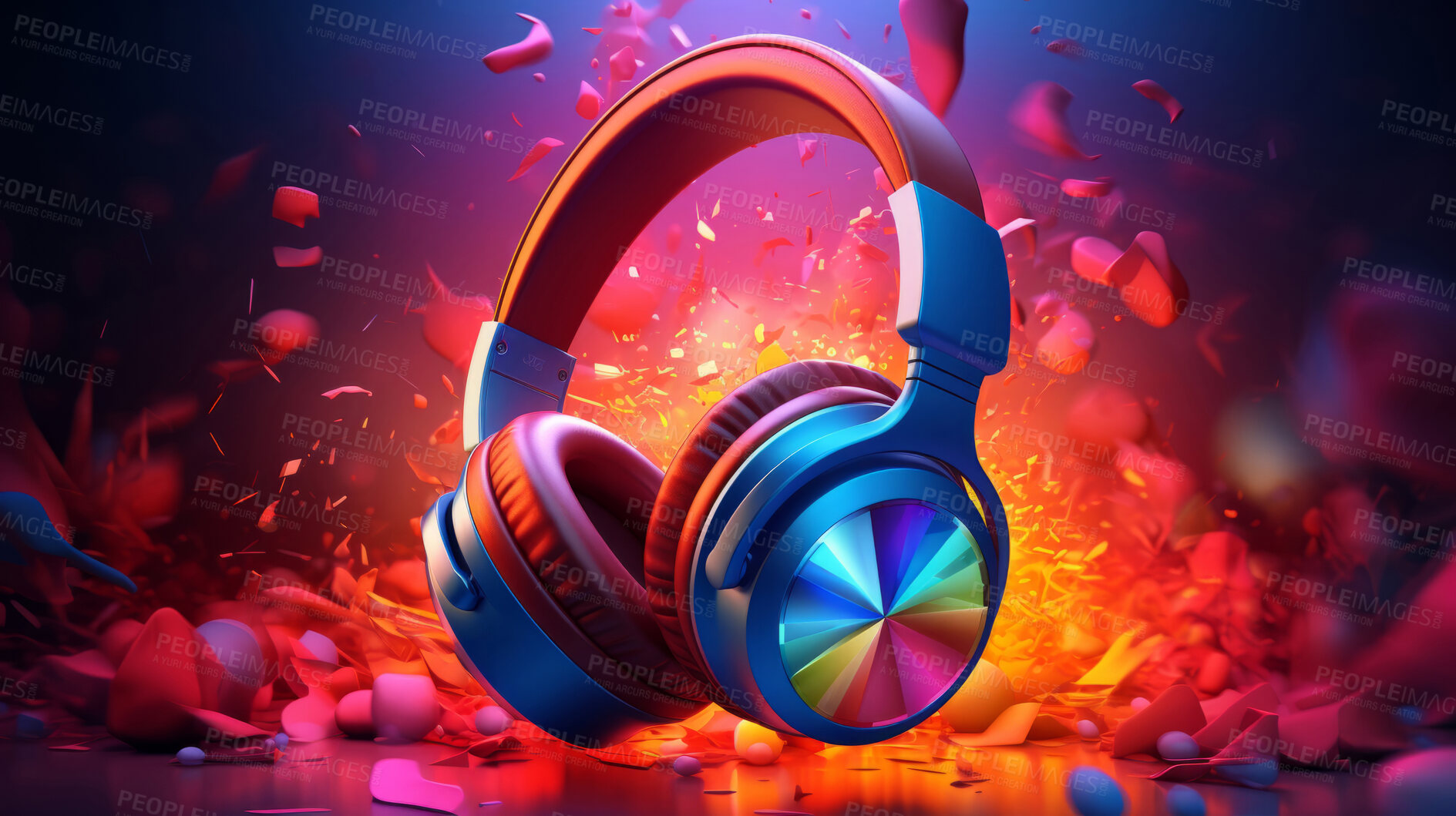 Buy stock photo Headphones, music and enticing sound experience. Sleek, comfortable and high-quality audio gear for an enjoyable, private listening journey. Elevate your music with style and comfort.