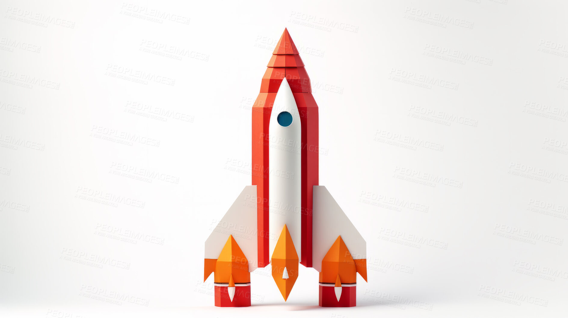 Buy stock photo Spaceship, adventure and travel on space mission in research, exploration or discovery. Science, innovation or technology for rocket in business startup, finance development and success.