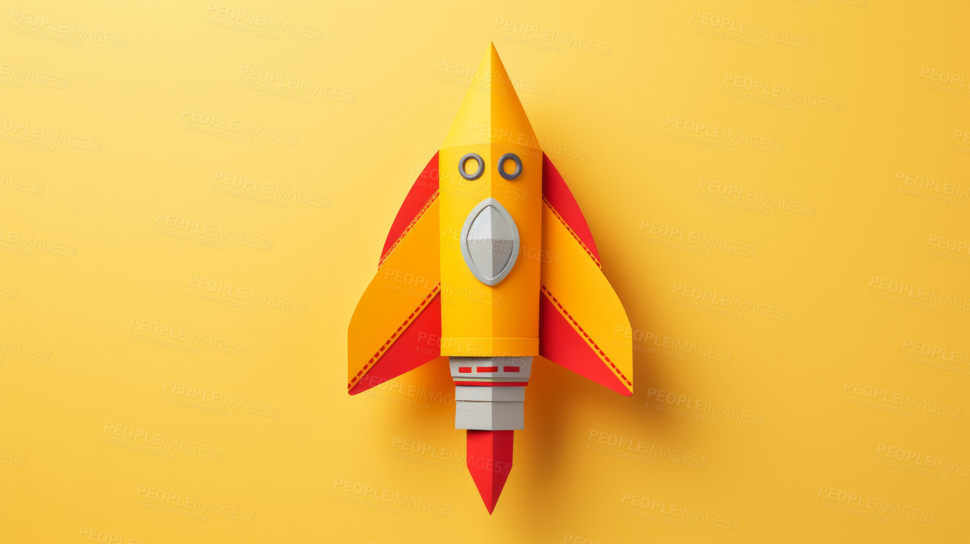 Buy stock photo Spaceship, adventure and travel on space mission in research, exploration or discovery. Science, innovation or technology for rocket in business startup, finance development and success.