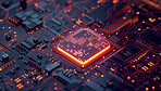 Central Computer Processors and CPU mockup 3d render for quantum computing, data and graphics. Neon, pink and futuristic gpu chip design closeup for online business, microchip and science engineer