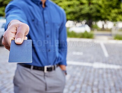 Buy stock photo Shot of a businessman using a credit card to make payments