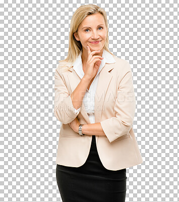 Buy stock photo Mature businesswoman, portrait and happy in career and arms crossed for commitment for recruitment project. HR specialist, positive and face of professional and isolated on transparent png background