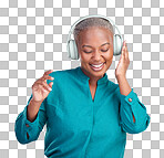 African woman, headphones and studio for listening, music and sm