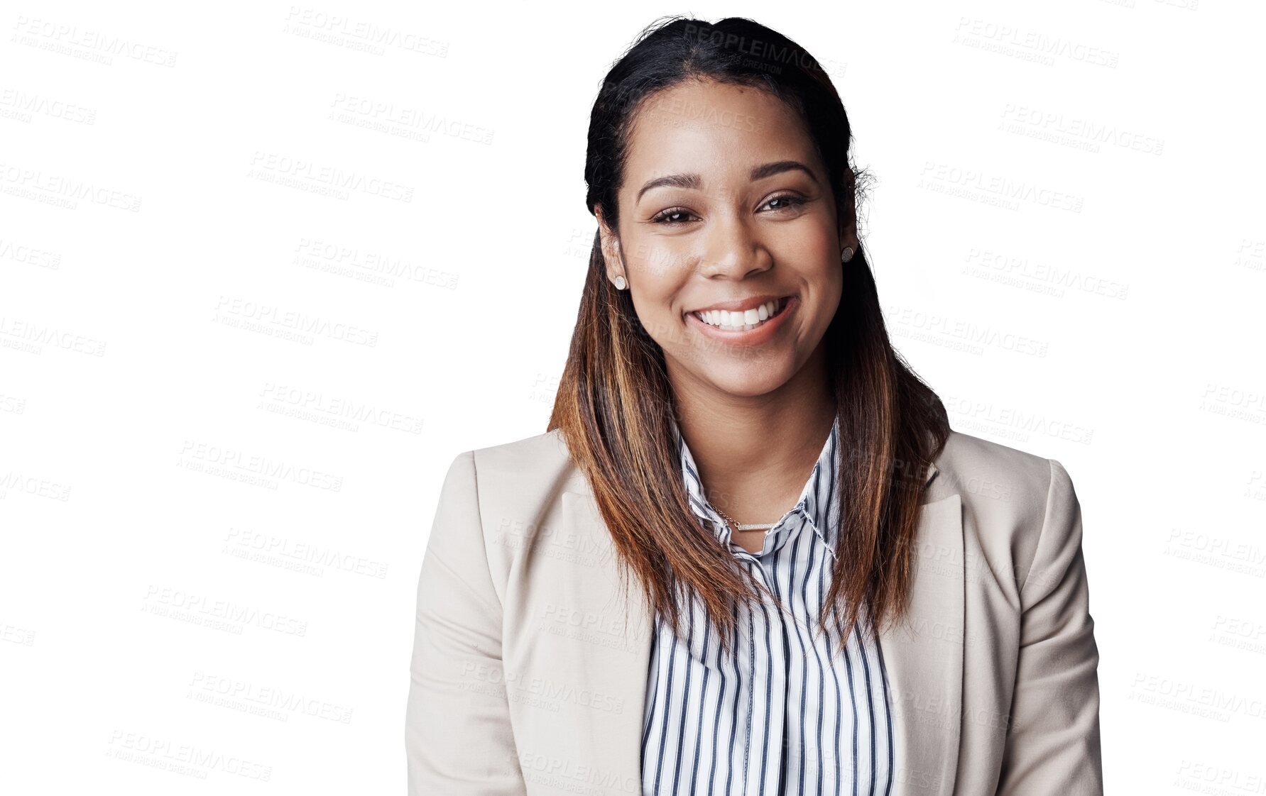 Buy stock photo Professional, realtor and happy portrait of woman and agent isolated, transparent or png background. Real estate, consultant and entrepreneur with confidence, pride and working in development