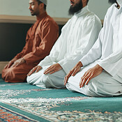muslim-praying-and-men-in-a-mosque-for-spiritual-religion-together-as