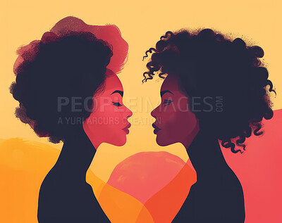 Diversity, freedom and equality with a group of woman together in a crowd or illustration as a poster. Peace, community or human rights with an image of different people and women on a color backdrop
