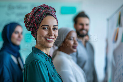 Buy stock photo Group, portrait and business people in an office for collaboration, teamwork and corporate meeting. Confident, empowerment and diverse staff standing together for support and leadership in workplace