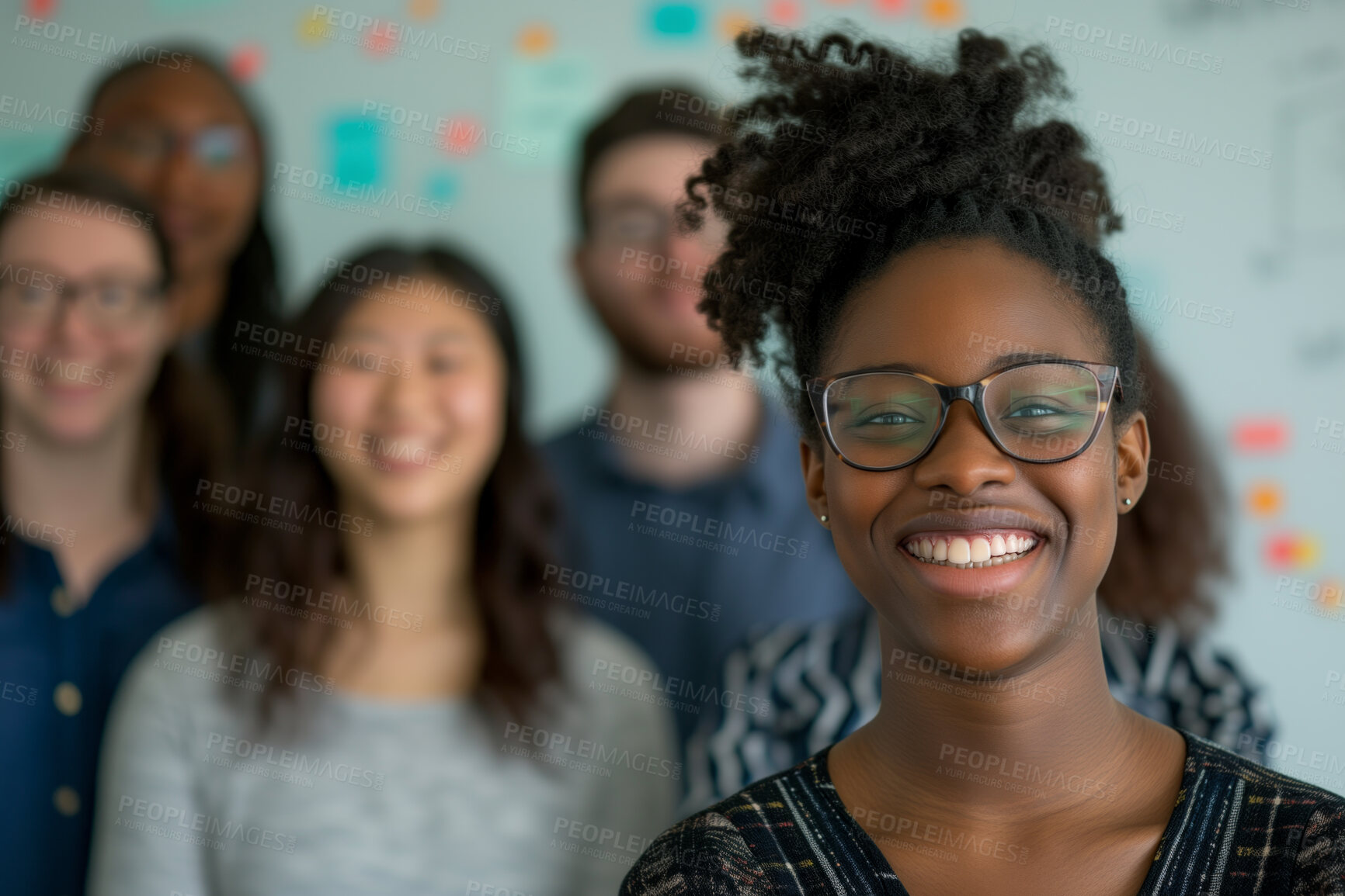 Buy stock photo Group, portrait and business people in an office for collaboration, teamwork and corporate meeting. Confident, empowerment and diverse staff standing together for support and leadership in workplace