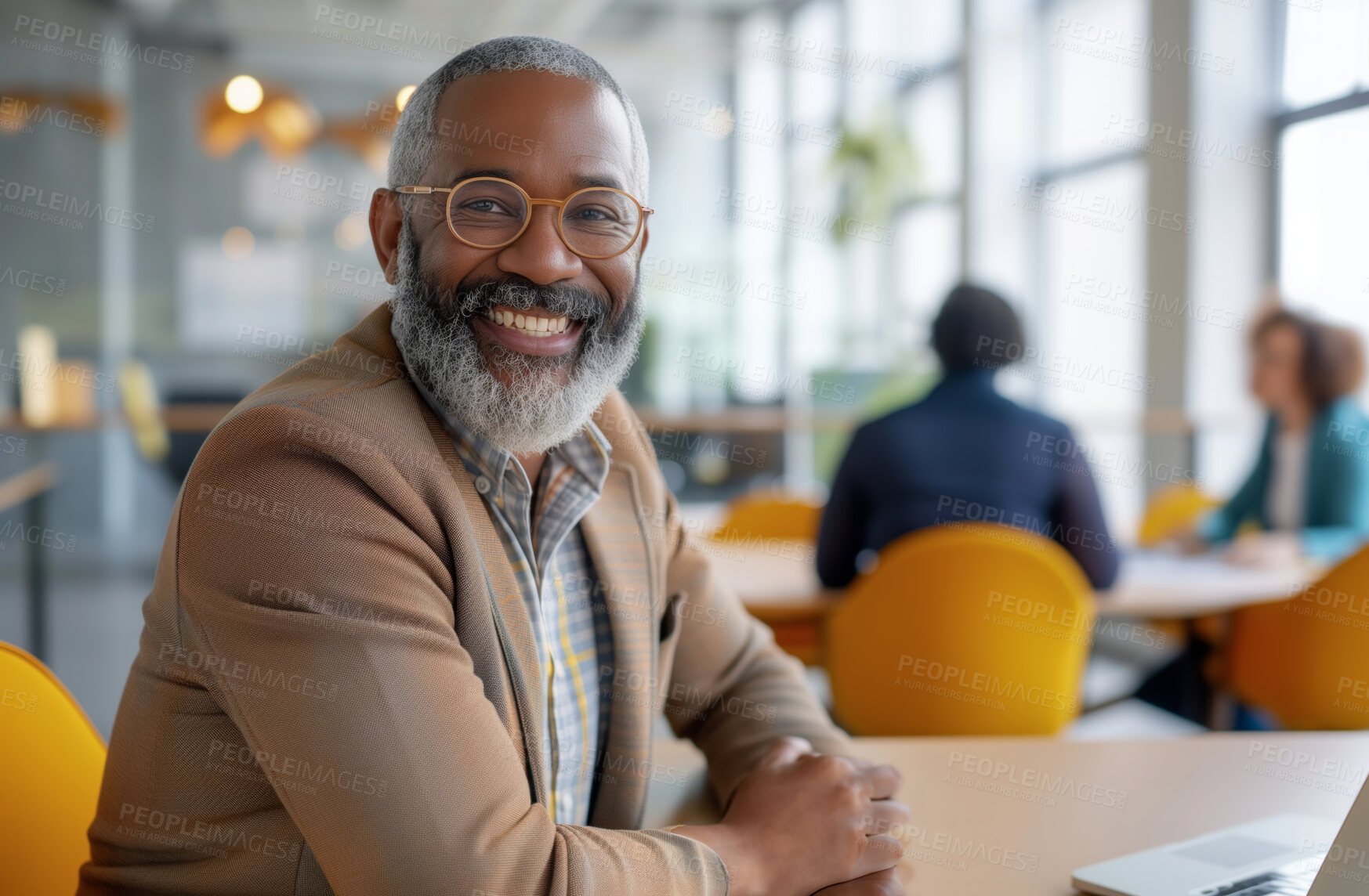 Buy stock photo Man, entrepreneur and business portrait in an office for management, entrepreneur and corporate planning. Confident, male executive smiling or happy for marketing, strategy or leadership in workplace