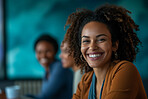 Woman, employee and business portrait in an office for management, entrepreneur and corporate planning. Confident, female executive smiling or happy for marketing, strategy or leadership in workplace